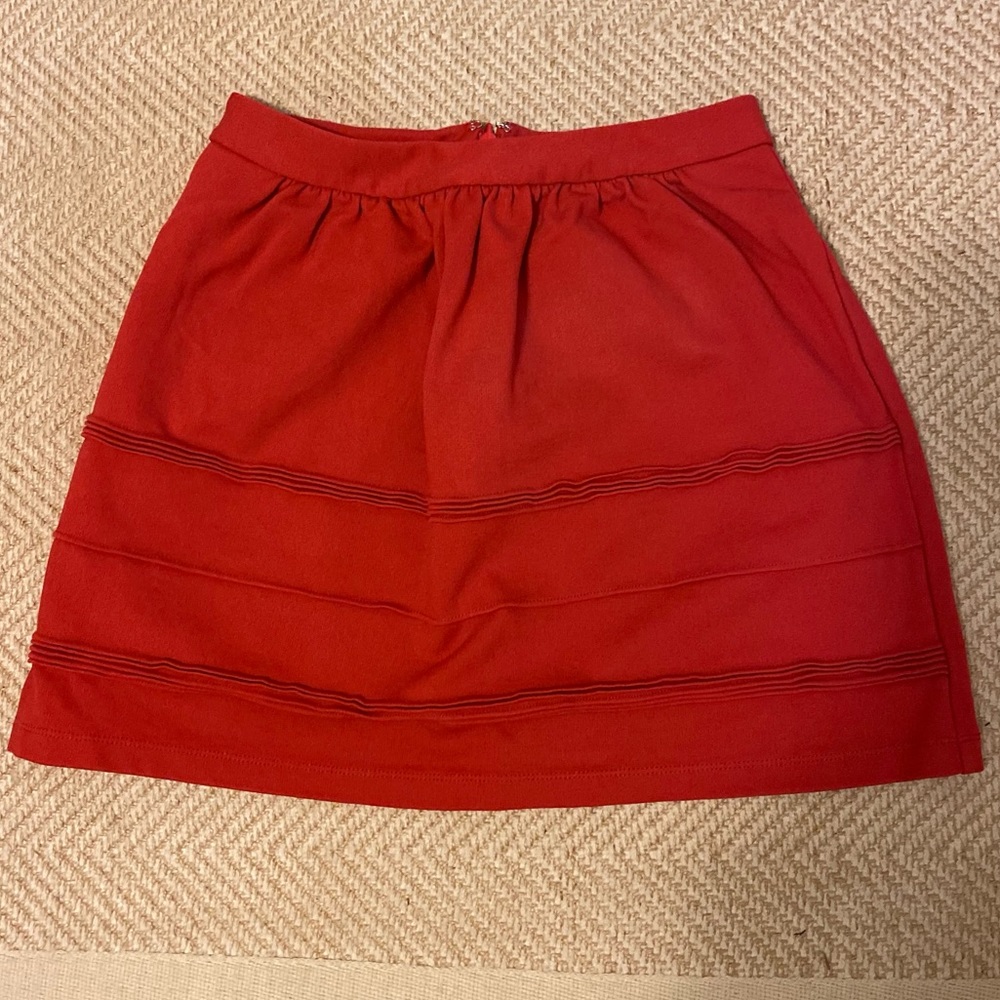 J. Crew red mini skirt